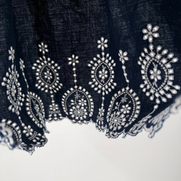 LOFT Ann Taylor Tank Women's Size Extra Small Linen Blend Daisy Eyelet Scallop - Picture 10 of 14